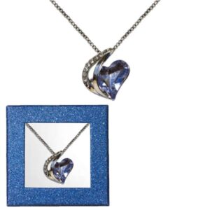 Aquamarine Crystal Heart Necklace