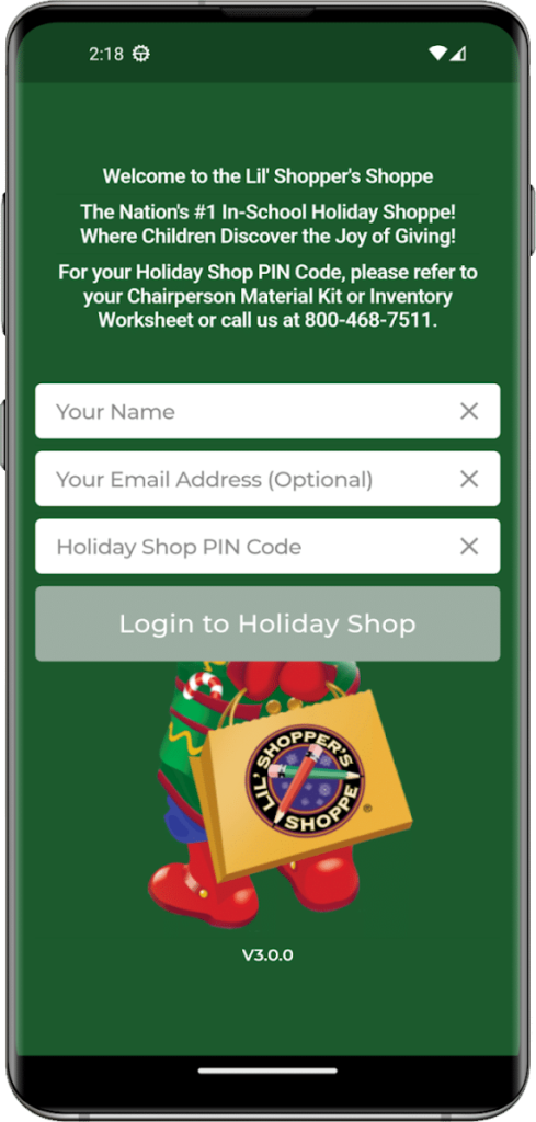 School Holiday Shop App