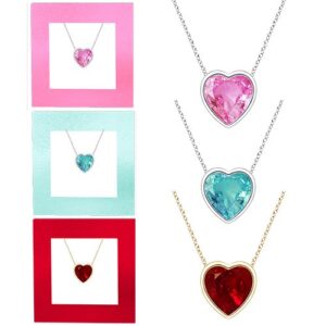 At our company, we offer a breathtaking quartet of heart-shaped gemstone pendant necklaces, elegantly set against vibrant colored backgrounds exclusive to our fundraising catalog. These exquisite pieces make for the perfect holiday fundraiser product that not only magnifies the beauty of your supporters but also significantly boosts your organization's financial goals. Let us join you in making this holiday season truly meaningful and magical with these delightful gems!