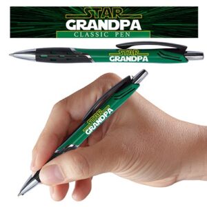Showcase your support and love for grandpas everywhere with our 'Star Grandpa' themed pen! Perfect for any holiday fundraiser, this pen will sure to delight its users. Whether it's used at home, office or school you'll not only be writing but making a difference too! Our catalog offers an up-close look at this pen and other similar items that can help generate funds for your organization or school. Buy from us and monetize the much-needed cheer this holiday!