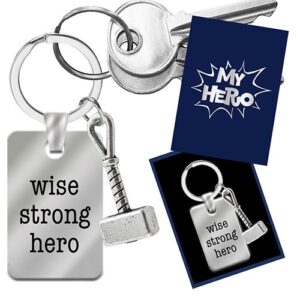 Introducing our "Wisdom, Strength & Heroism" fundraising catalog kit, inclusive of expressive keychains and decorative cards. These customized items bear motivating inscriptions such as "wise strong hero," making them perfect tokens of appreciation or heartfelt personal tributes. The strikingly designed "my hero" cards provide an additional symbolistic touch to your fundraising endeavors while bringing in the essence of the holiday season. Now schools and organizations can raise more funds with a dash of sentimentality through our holiday fundraisers!