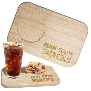 Introducing our customized Wooden Snack Set: Perfect for your school or organization's next holiday fundraising campaign. This impeccable set includes a snack board and coaster duo, each expertly crafted in wood and engraved with the playful text "Man Cave Snacks." The set is beautifully showcased alongside a chilled beverage glass and scrumptious cookies, creating an irresistible combo. With these must-have items on offer in your fundraiser catalog, you'll not only bring charm to someone’s “man cave," you'll also bring vital funds to your cause. Fundraising has never been easier - or more enjoyable!