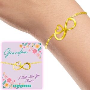 Show your enduring love this holiday season with our gold-hued Infinity Heart Bracelet, complete with an accompanying gift card. Emblazoned with the heartfelt words – "Grandma, I will love you forever", this bracelet is perfect as a touching gesture of affection in any fundraising event or school sale. Make a statement about the bindless love and respect for grandparents while raising necessary funds for your entity.