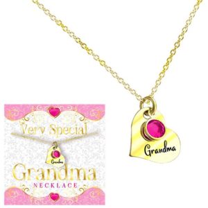 Elevate your festive fundraising opportunities with our select gold-toned heart-shaped pendant. This exclusive keepsake, inscribed with "Grandma" and adorned with a charming pink stone, is an individual expression of profound affection. Packaged on a "Very Special Grandma Necklace" card, it serves as the perfect gift for revered matriarchs during your holiday fundraisers. Help schools and organizations raise sufficient funds while offering an endearing memento that stands the test of time.