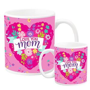 Presenting a delightful duo of mugs designed exclusively for your fundraising requirements! These charming mugs boast of an elegant pink backdrop, tastefully accentuated with floral patterns. Perfectly crafted to show affection and warmth, there's a special message- "love you mom", inscribed centrally. Ideal for holiday fundraisers, these pieces can form a substantial part of your catalog offering as they appeal to customers who wish to invest in meaningful gifting items while contributing positively towards school/organizational fundraising efforts. With these exquisite mugs in your fundraising catalog, elevating the joy and spirit of giving becomes so much easier during the gifting season!