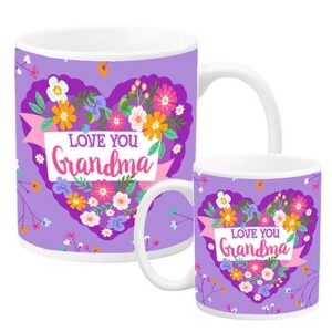 Check out our festive fundraising catalog for the perfect holiday fundraising options. We're thrilled to offer a set of two eye-catching purple mugs, embellished with intricate floral patterns. These mugs beautifully capture the holiday spirit and are a flawless gift option that helps you raise money effectively. Each mug is adorned with a sweet message saying "Love You Grandma" inscribed within a cute heart shape - making them an irresistible choice for the upcoming holiday season!