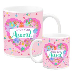 Our catalog features an exquisite set of two mugs, elegantly adorned with beautiful floral designs. This pair can make for a perfect gift, especially with the touching sentiment, "Love You Aunt" delicately imprinted on them. These charming mugs are perfect items to include in your holiday fundraisers to help appeal to supporters who are looking for meaningful gifts for beloved family members. By featuring these up-market merchandise in your fundraising campaign, you will be able to raise more funds successfully while bringing joy and warmth this holiday season.