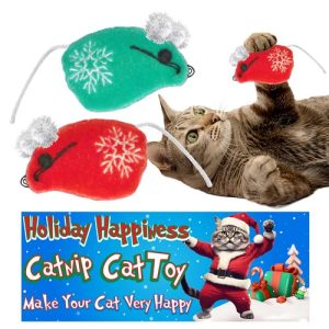 Bring joy to your furry friends this holiday season with our festive Catnip Cat Toy Collection! Our playful red and green catnip mouse toys are sure to delight every cat, making the purr-fect stocking stuffer. Imagine your cat's happiness as they discover their new favorite toy featuring a whimsical holiday-themed kitty illustration. Elevate your school's or organization's holiday fundraiser with our irresistible catalog items designed to spread cheer—and raise valuable funds. Order now and make this season unforgettable for pet lovers everywhere!.