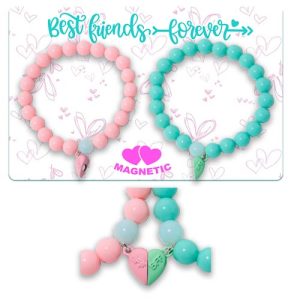 Celebrate the spirit of friendship and support your community’s fundraising goals this holiday season with our charming magnetic bead bracelets. Featuring two vibrant styles, one in playful pink and the other in tranquil teal, each bracelet comes with an elegant heart clasp elegantly inscribed with "Best Friends Forever." Perfectly displayed on a delightful heart-patterned backdrop, these bracelets are more than just accessories—they're cherished tokens of lasting bonds. Add these to your fundraiser catalog today and let them spread joy and togetherness while helping you reach your fundraising objectives.