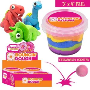 Introducing our "Colorful Bouncin' Dough" Holiday Fundraiser Collection—an exciting and aromatic way to enhance your school's or organization's fundraising efforts! This clear pail of vibrant, strawberry-scented dough is designed to ignite creativity and joy. Children will delight in crafting their very own dinosaur figures, each bursting with playful colors. With packaging that highlights the thrilling sensory experience awaiting inside, this product is a surefire hit for any holiday season fundraiser. Boost your cause's funds while spreading festive cheer with our irresistible Bouncin' Dough kit!.