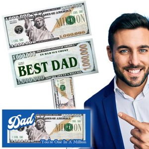 Capture the spirit of appreciation and joy this holiday season with our exclusive "You're One In A Million" novelty bills! Picture a dapper gentleman in a navy suit, confidently showcasing our best-selling "Best Dad" million-dollar bills. These unique keepsakes are not just practical tools for fundraising – they’re cherished tokens of love and recognition. Let us assist your school or organization in raising funds while spreading smiles with these delightful offerings. Elevate your holiday fundraiser today with items that resonate warmth and gratitude!.