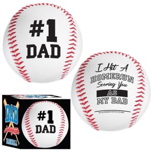 Introducing our exclusive "Dad Autograph Baseball" – a perfect addition to your holiday fundraising catalog! This premium white baseball, elegantly stitched with classic red threads, proudly features the heartfelt message "#1 Dad" along with the charming phrase "I hit a homerun scoring you as my dad," both artfully crafted in striking black text. Each baseball comes packaged in an attractive box adorned with "#1 Dad" and "Dad Autograph Baseball" designs, making it an ideal gift for celebrating fatherhood. Elevate your organization's fundraising efforts this season by offering this sentimental keepsake to supporters who cherish family connections.